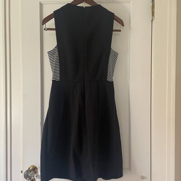 Madewell Abroad DRESS IN STRIPE-INSET TRUE BLACK Size 2 NWT - Picture 3 of 7